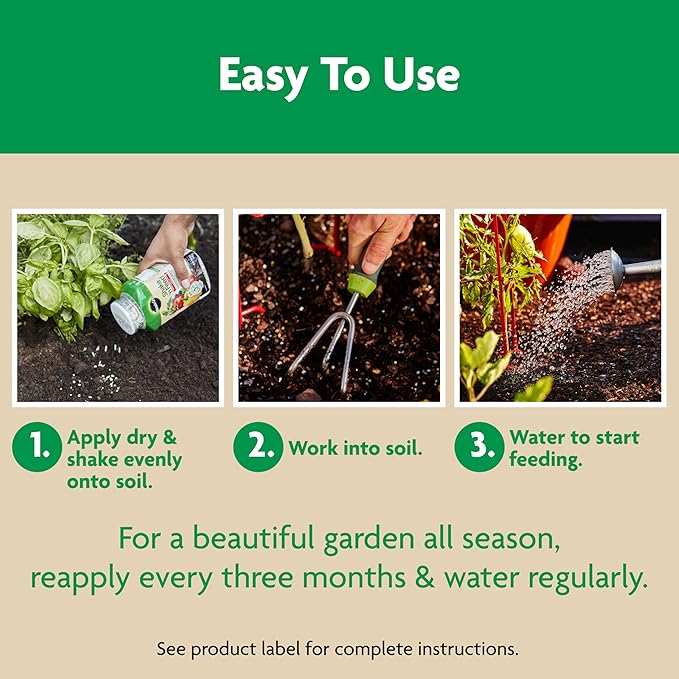 Miracle-Gro Shake 'N Feed Tomato, Fruit and Vegetable Plant Food, For In-Ground and Container Plants, Feeds up to 3 Months, 1 lb.