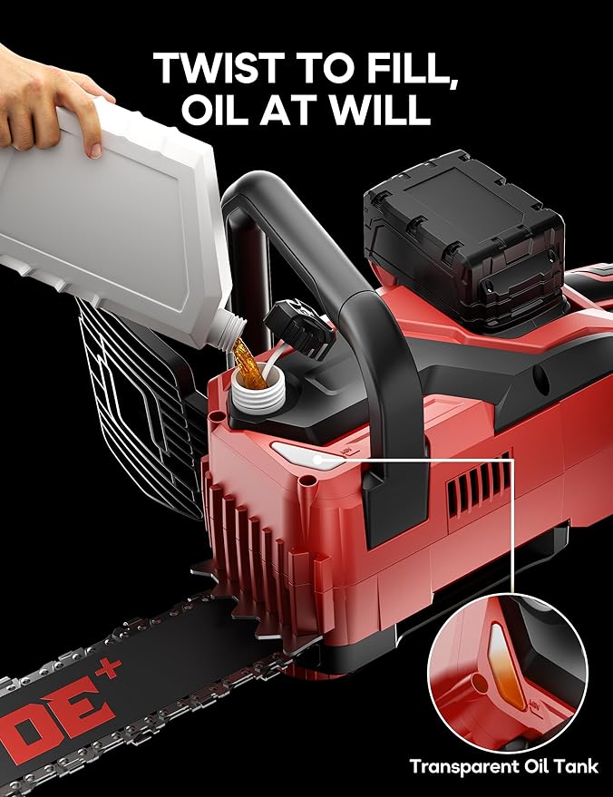 DeForce 16" 36V Cordless Electric Chainsaw, for Milwaukee M18 18V Batteries, Brushless Battery Powered Chain Saw, with Auto Oiler, Handheld Chainsaw for Wood Cutting Tree Pruning(Bare Tool Only)