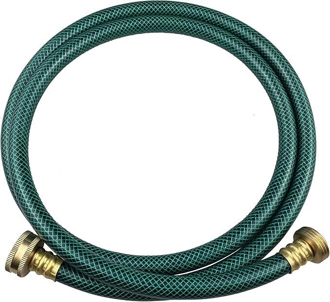 PVC Garden Hose 1/2 Inch Green Heavy Duty Water Hose with Solid Brass Fittings,No Leaking, Flexible,for outdoors,Lawns,Patio (5 FT, Green, Brass Fittings)