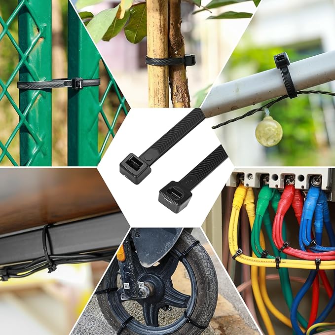 12 Inch V-Shaped Zip Ties Double Sided Toothed,250 LBS Tensile Strength Heavy Duty Cable Wire Ties With Self-Locking Adjustable More Durable Nylon Tie Wraps for Indoor Outdoor（50 Pack）