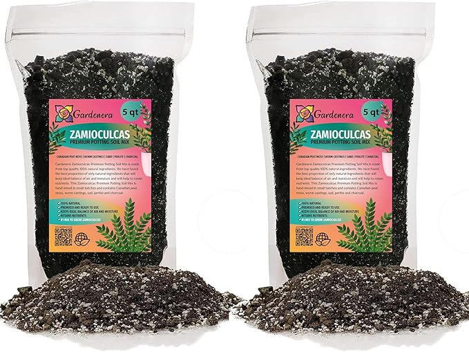 Gardenera Zamioculcas Plant Potting Soil - All-Natural Blend for Thriving Zamioculcas Plants - Boosts Root Health and Distinctive Beauty - 10 Quart