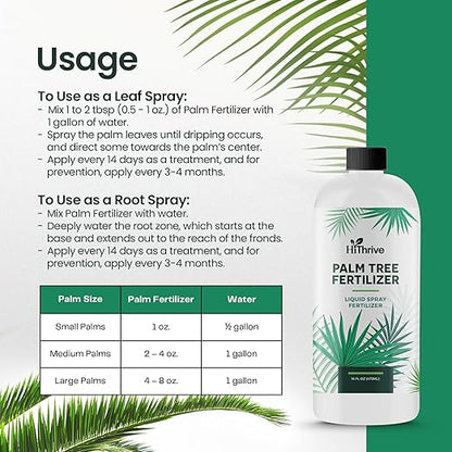Premium 16oz Palm Fertilizer - Lush Growth, Rich in Plant Nutrients, Easy Liquid Application