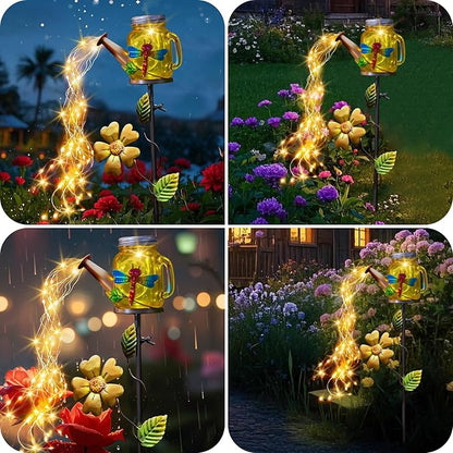 Solar Watering Can Light, Yard Outdoor Decor Lights, IP65 Waterproof, Hanging Dragonfly Garden Light, Outside Garden Flower Bed Decor, Women Gift, Birthday Gifts