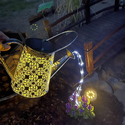 Solar Watering Can Lights,Christmas Large Retro Metal Hanging Solar Lights Outdoor Waterproof, Birthday Gifts for Women Mom Grandma Garden Decor Yard Light LED Decoration Outside for Porch Lawn Patio