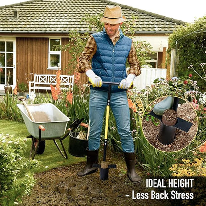 Jardineer 3PCS Bulb Planter Tools Set, Long Handle Bulb Planting Tool and Small Flowers Transplanter Tool for Tulips, Daffodils, Lily