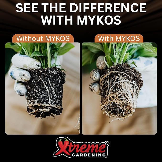 Xtreme Gardening Mykos 100g/3.5oz | Concentrated Mycorrhizal Fungi Root Stimulator for Plants | Organic Mycorrhizae Root Booster for Stronger Roots & Bigger Growth