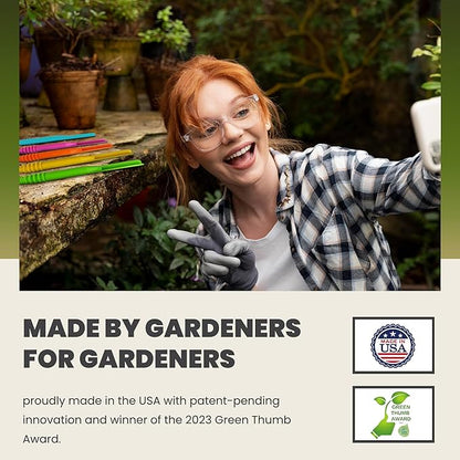 Dibby Seed Sowing Garden Tool Dibber Planter Transplanter – Sow Seeds at The Right Depth – Easily Transplant Delicate Seedlings (Little Dibby & Dibby XL) Green