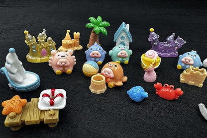 Geiomoo Mini Resin Set, Miniature Landscape, Mixed Fish Tank Accessories for DIY Home Garden Crafts Decors (35 Pcs)