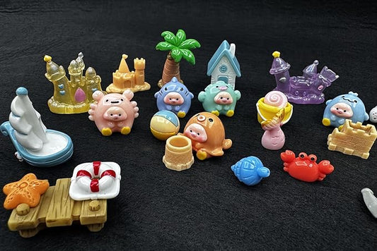 Geiomoo Mini Resin Set, Miniature Landscape, Mixed Fish Tank Accessories for DIY Home Garden Crafts Decors (35 Pcs)