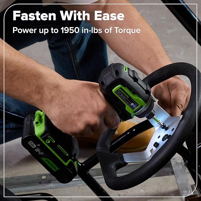 GREENWORKS 24V (4-TOOL) Combo (1/2” Drill + 1/4” Impact Driver + 6.5” Circular Saw + 200Lm Flashlight), 4.0Ah + 2.0Ah Batteries (24,000mAh Power Bank), (2) Braided Cables, 65W Rapid Charger