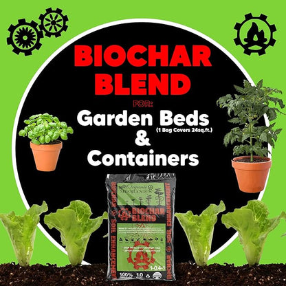 Organic Mechanics Biochar Blend Soil Amendment – 1 Cu Ft – Lifetime Amendment with Biochar, Compost, Worm Castings & Micronutrients for Bigger Plants, Higher Yields, and Healthier Soil