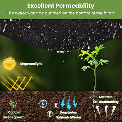 Premium 6oz Landscape Fabric,3ft x 200ft Pro Garden Weed Barrier-Durable & Heavy Duty Weed Block Gardening Mat, Easy Setup & Superior Weed Control, Eco-Friendly & Convenient Design- Non Woven