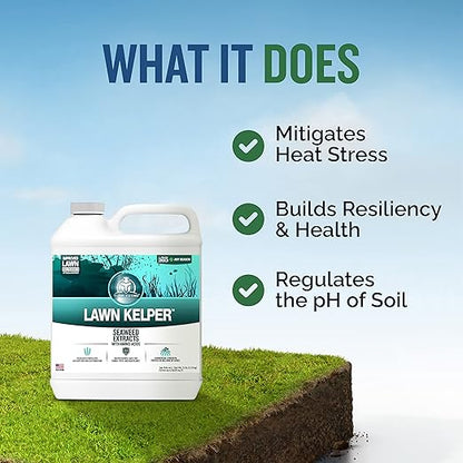 Turf Titan Lawn Kelper Hose End – Liquid Fertilizer with Seaweed Kelp Extract for Lush, Greener Grass – Non-Toxic Seaweed Fertilizer for Lawn & Plants – Covers Up to 8000 Sq Ft