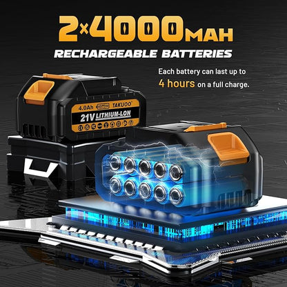 2-in-1 Pole Pruning Shears Cordless, 1.6" Cutting Diameter Electric Pruning Shears with Extension Pole, 21V 2×4.0Ah Battery Powered Pruner, 13.7FT Reach Power Pole Pruner for Tree Trimming