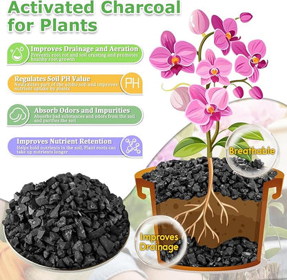Legigo 12QT All Natural Horticultural Charcoal- Activated Hardwood Plant Charcoal for Soil Amendment, Conditioning Bonsai Soil, Succulent, Terrarium Supplies, Indoor Plant Potting Soil