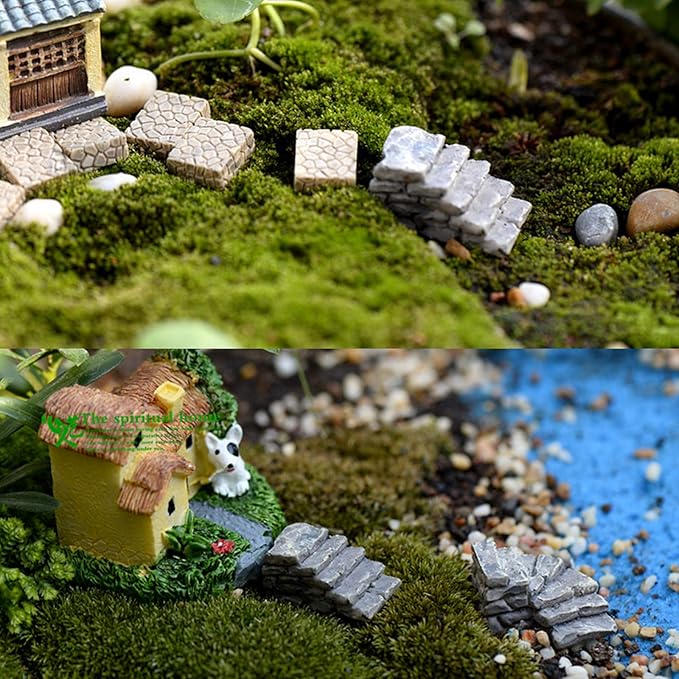 Miniature Fairy Garden Decoration Accessories Garden Sculptures Statues,Resin Plastic Simulation Decoration Step Yard Decor for Outside Gnomes Outdoor Decor for Patio