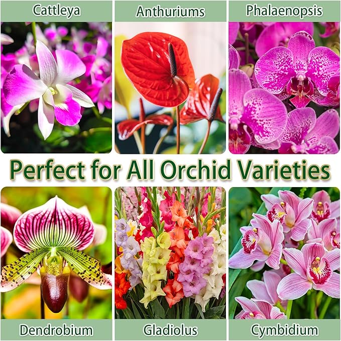Premium Orchid Potting Mix for Repotting,2.02 Quarts Orchid Soil for Various Orchid Types,Orchid Specific Formula Blends Natural Pine Bark,Perlite,Coco Peat & Dried Forest Moss