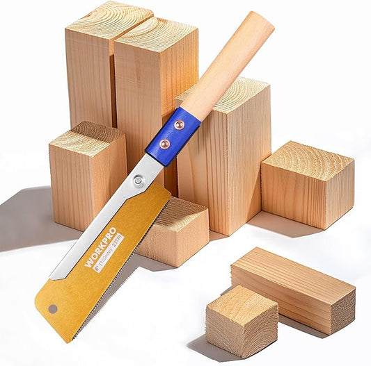 WORKPRO 6 Inch Japanese Pull Saw, 23 TPI SK5 Flexible Blade Dovetail Saw with Non-Slip Beech Handle for Dovetails, Tenons and Precision Woodworking