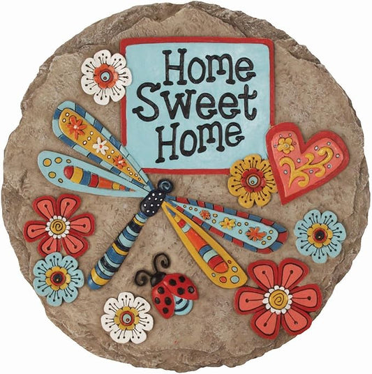 Spoontiques - Garden Décor - Home Sweet Dragonfly Stepping Stone - Decorative Stone for Garden