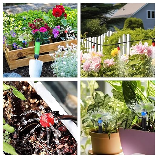 256FT Automatic Drip Irrigation System Kit,Automatic Garden Watering Misting System for Greenhouse, Yard, Plant ，Lawn with 1/2 inch Hose 1/4 inch Distribution Tubing and Accessories