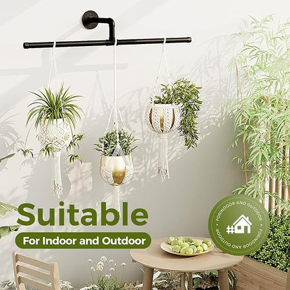 Bamworld Hanging Planters for Indoor Plants Plant Hanger Indoor Hanging Plant Holder Window Plant Shelves Metal Rod(Pot&Plant Not Included) 35.8in