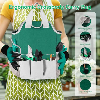 Garden Tool Set, Including 9 Succulent Tool Sets, 6 Large Heavy-Duty Aluminum Gardening Tools, with Gardening Tool Kit, Gloves, Watering Can, Fixing Line and Color Label，is Your Best Helper