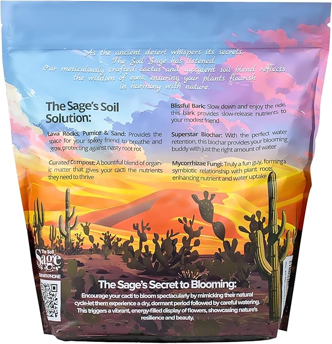 Soil Sage Cactus & Succulent Potting Mix 2.5Qt - Premium Fast Draining Soil for Indoor Plants and Aloe Vera - High Drainage Blend for Healthy Roots and Growth - Made in USA (Cactus / 2.5 QT)