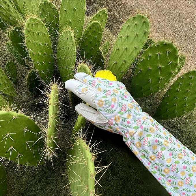Gardening Gloves, Garden Gloves for Women Thorn Proof, Breathable Leather Work Gloves for Yard Pruning, Planting