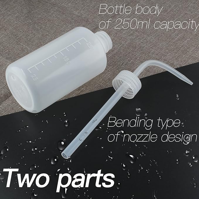 Piutouyar 2Pcs Plastic Wash Bottle 250ml Plant Squeeze Bottle, Wash Squirt Bottle, Succulent Watering Can for Indoor Plants Flower (8oz)