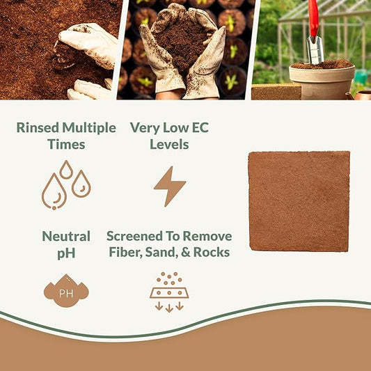 Coco Bliss (40lbs) - Organic Coco Coir for Plants - OMRI-Listed Coco Coir Brick for Garden Soil & Potting Mixes - Coconut Fiber Substrate Mixes with Potting Soil for Indoor Plants & Outdoor Plants