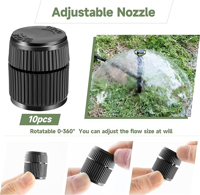 10 Pack Sprinkler Bubbler Heads Adjustable Water Flow Mushroom Irrigation Bubbler Head for 1/2 inch Male Thread,Drip Irrigation Spray Emitters Heads for Tree,Shrubs,Garden Watering System