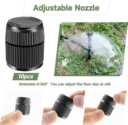 10 Pack Sprinkler Bubbler Heads Adjustable Water Flow Mushroom Irrigation Bubbler Head for 1/2 inch Male Thread,Drip Irrigation Spray Emitters Heads for Tree,Shrubs,Garden Watering System