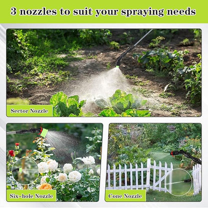 abcGoodefg Weed Sprayer Battery Operated, Electric Rechargeable Sprayer 1.35 Gallon with 3 Mist Nozzles, Retractable Wand, Water Sprayers with Adjustable Shoulder Strap for Yard, Lawn and Garden