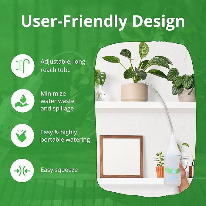 UpBloom - 32 Oz Squeeze Bottle for Hanging Plants, Squirt Bottle/Water Container for Outdoor/Indoor Made in USA - Great Alternative for Can (2-Pack)