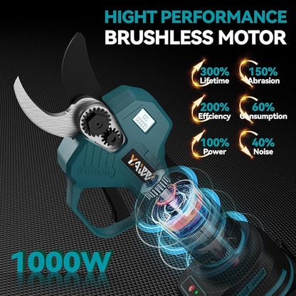 Brushless Electric Pruning Shears for Makita 18V Battery, Portable Cordless Pruning Shears with LCD Display＆SK5 Blades, Adjustable Cutting Diameter 0.8-1.2 Inch for Gardening Tree Pruning(NO Battery)