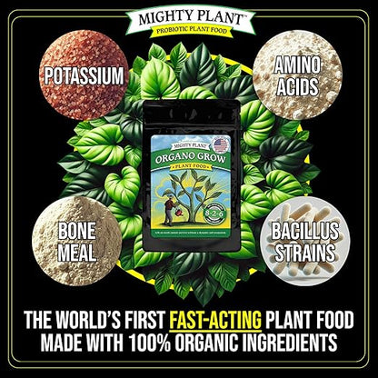 Organic Probiotic Plant Food – Fast-Acting with Microbes & Amino Acids 8-2-6 + 3% Calcium for All Garden Types Organo Grow | Boost Growth & Health (1, Pounds)