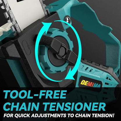 Mini Chainsaw for Makita 18V Battery, 8-Inch and 6-Inch 2-IN-1 Cordless Electric Chain saw with Brushless Motor and Auto-Oiler, 800W Hand Mini Chainsaw for Tree Pruning Wood Cutting(No Battery)