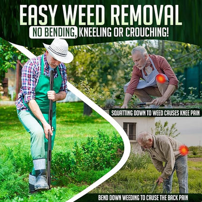 Weed Puller Tool - 63" Stand Up Weeder | 4-Claw Steel Head, 4 Adjustable Lengths | Heavy Duty Detachable Weeding Tool for Lawn/Yard/Garden | No Bending/Kneeling