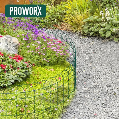 2 Rolls Green Garden Fence Border, 14 in x 40 ft Metal Folding Fence Wire Roll Garden Border Edging, Garden Fence Roll Flower Bed Fencing for Outdoor Yard