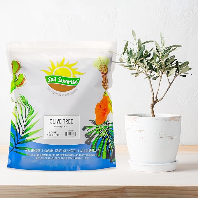 Soil Sunrise Olive Tree Potting Soil Mix (8 Quarts) for Planting, Repotting, and Growing Olive Bushes/Plants