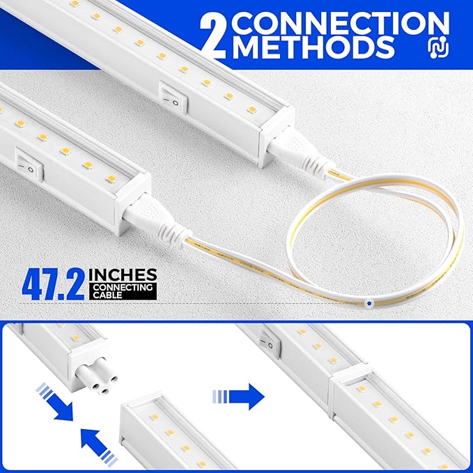 Barrina T5 Grow Lights for Indoor Plants, 4FT 160W (8 X 20W) Full Spectrum Grow Light with Separate Switch, Linkable Grow Lamp, Indoor Plant Lights for Growth, Plug and Play, 5000K, 8 Packs