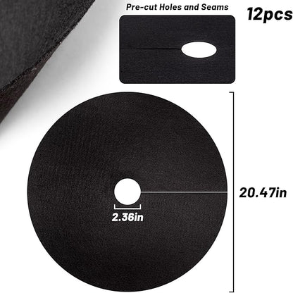 Pack 12 Non-Woven Tree Mulch Ring, 20.47 Inch Weed Barrier mat,Degradable Tree Mulch Used to inhibit Weed Growth and Landscape Weed Control Plant Root Protection