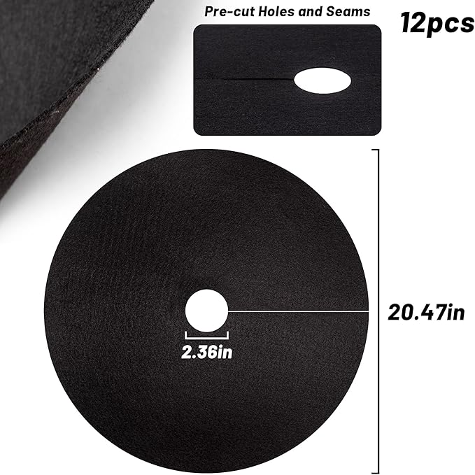 20.47 Inch Non-Woven Tree Mulch Ring 8 Pack, Weed Barrier Mat,Degradable Tree Mulch Used to inhibit Weed Growth and Landscape Weed Control Plant Root Protection