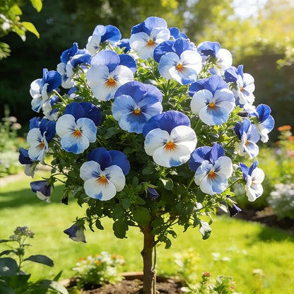1000 Pansy Flower Seeds - Cold Tolerant Blooms in Vibrant Colors, Long Blooming Season for Garden Beds, Borders, and Containers (1000, Blue)