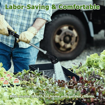 Heavy Duty Watering Wand, 22-Inch Long Metal Garden Hose Wand with Adjustable Rotating Head, Hose Nozzle Sprayer with Thumb Control, Perfect for Hanging Baskets,Shrubs and Plants