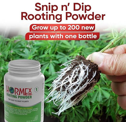 Hormex Rooting Hormone #1 - Rooting Powder for Delicate Houseplants, Succulents & Herb Cuttings | Promotes New Root Growth for Easy Propagation (0.1% IBA)