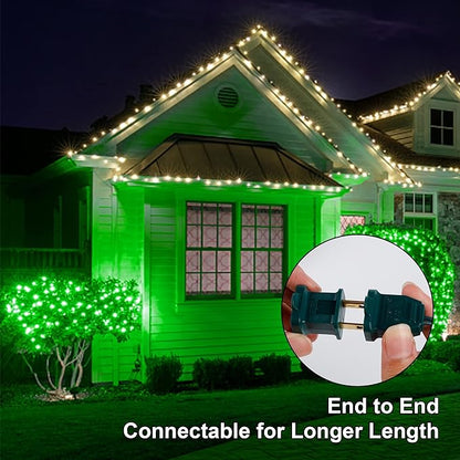 Christmas String Lights, 150 Count 33 FT Incandescent Mini Green Wire Fairy Light, 120V UL Certified Connectable St Patricks Day Tree Lights for Patio, Holiday, Party, Outdoor Indoor Decoration, Green