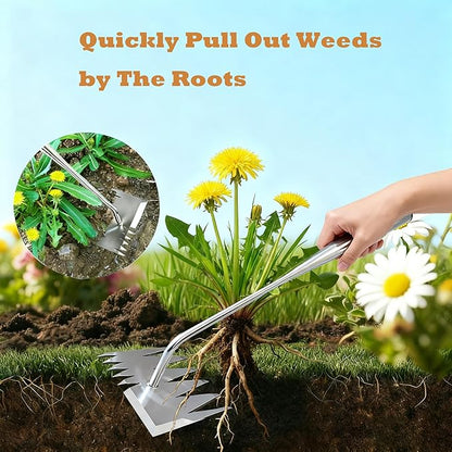 Weed Puller Tool,Weeding Tools Gardening,304 Stainless Steel Garden Tools for Weeding,Weed Tool for Weeding,Digging,Loosening Soil,Easy Weeding and Root Pulling
