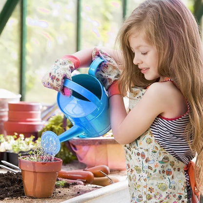 Sungmor 1.5 Liter Small Bright Blue Watering Can for Indoor Outdoor Plants, Cute Little Kids Gardening Watering Cans, Lightweight Portable Metal Watering Can, Anti-Rust Pretty Bucket Watering Device