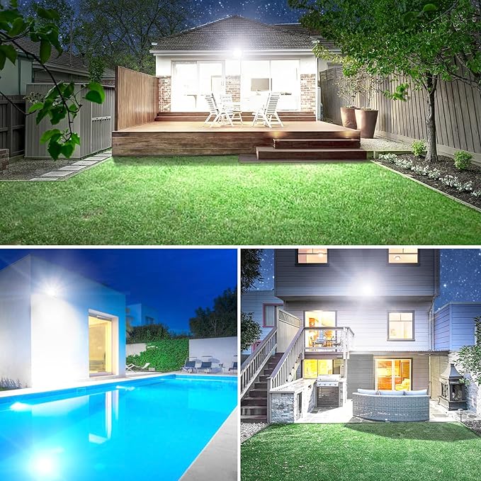 Onforu 80W LED Flood Lights Outdoor,8000LM Super Bright Security Light,6500K Daylight White, Outdoor Floodlight, IP66 Waterproof Outside Floodlights for Garage Yard Garden 2 Pack